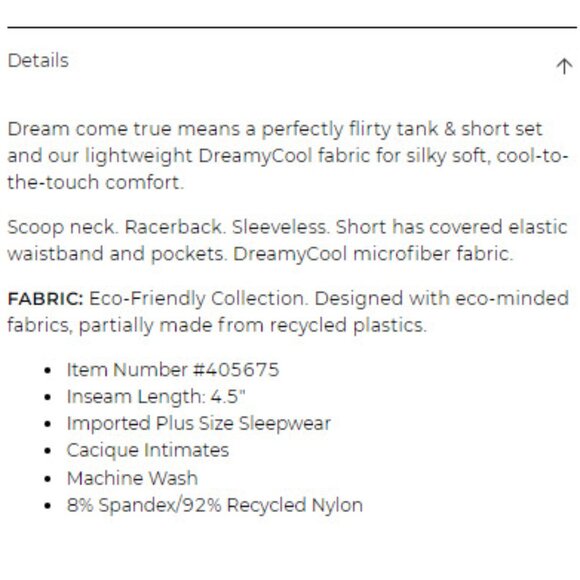 NWT Lane Bryant Cacique Tank & Short PJ Sleep Set Size 22 24 (3X) Dreamy Cool! - Picture 7 of 7